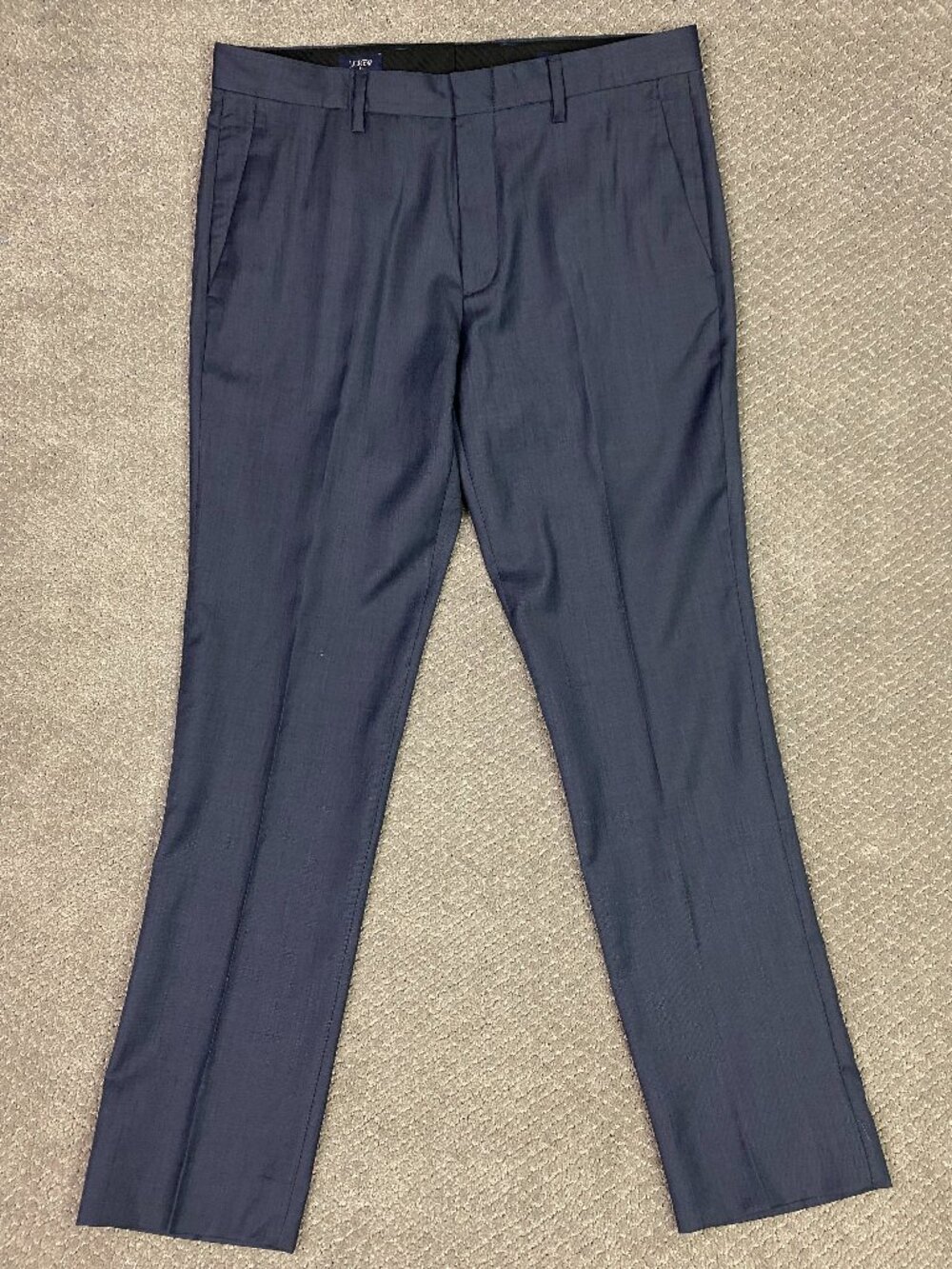 J. CREW Thompson 100% Wool Dress Pants Slacks Men's 33 x 32 Slim Fit Blue